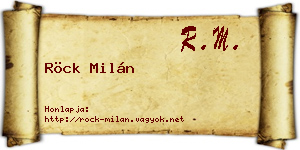 Röck Milán névjegykártya